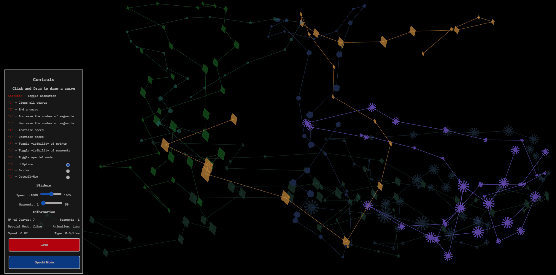 WebGL Curve Visualization