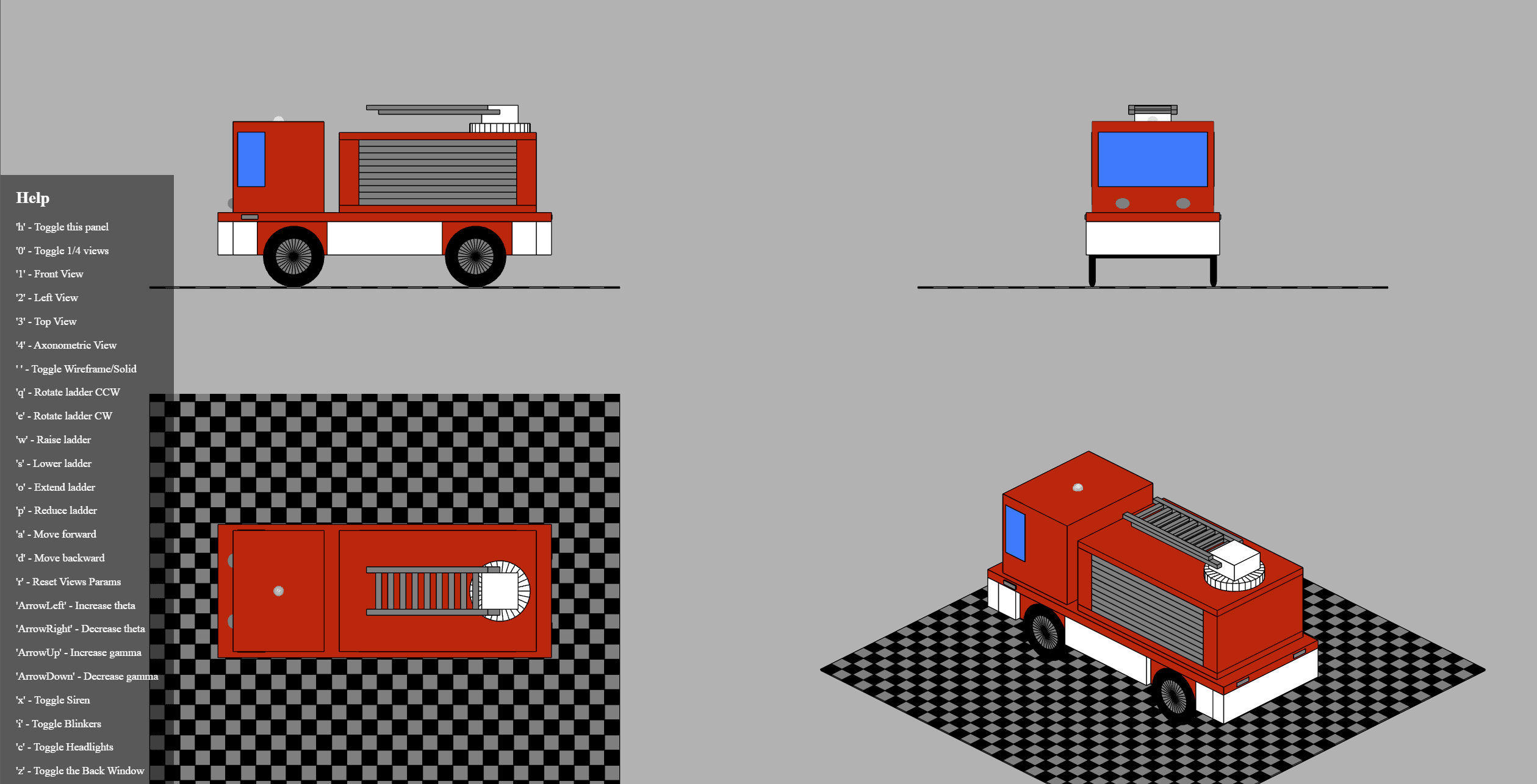 WebGL Firetruck Hierarchical Model